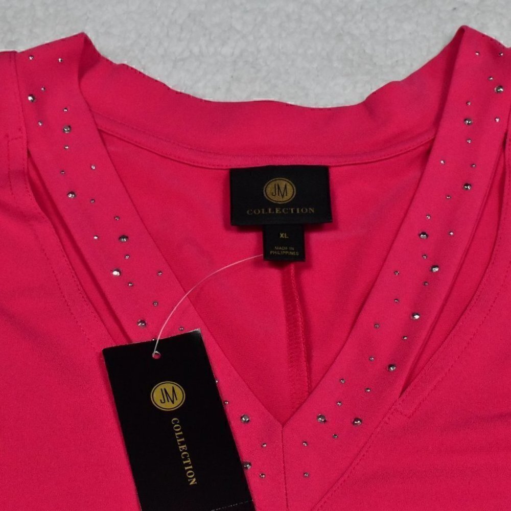 JM Collection Sleeveless Summer Pullover Top Pink Size XL - Picture 6 of 9